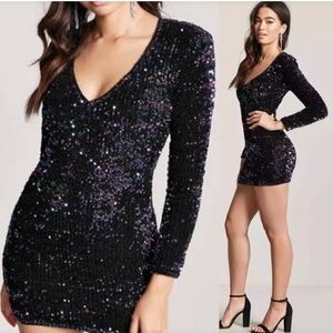 *NWT!* Black Sequin Mini Dress